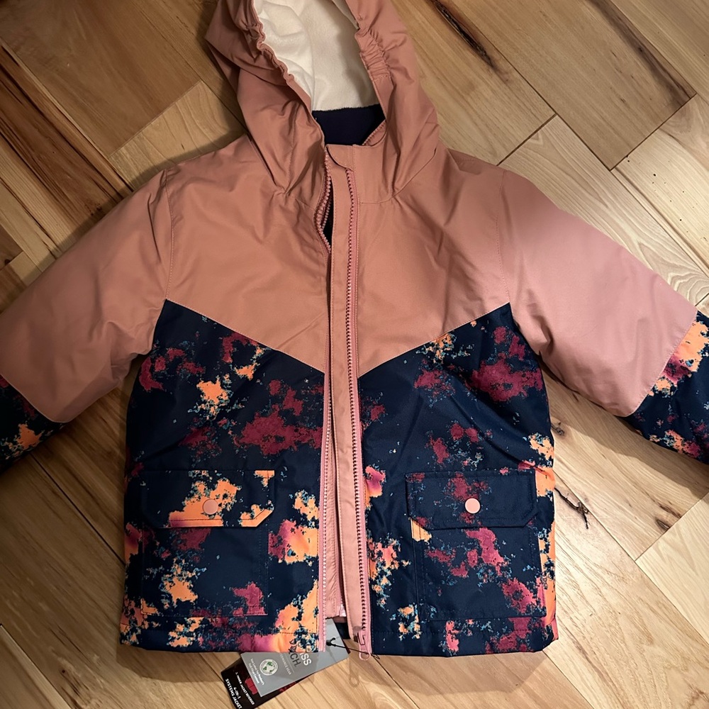 Kids' Pink and Navy Patterned 2 in 1 Jacket